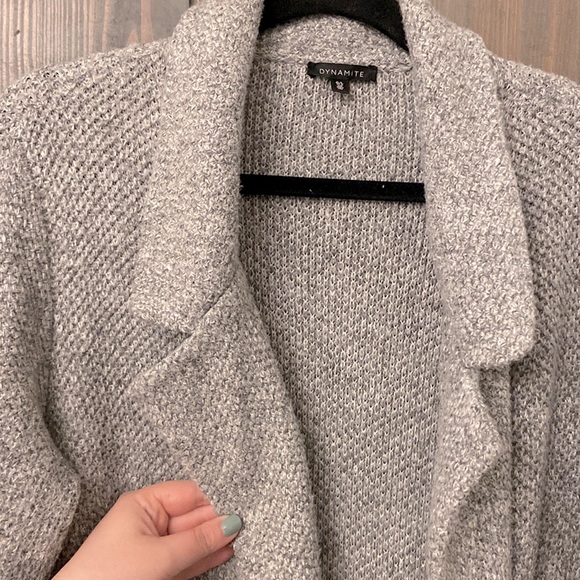 Gray Dynamite Knitted Jacket - Picture 2 of 5
